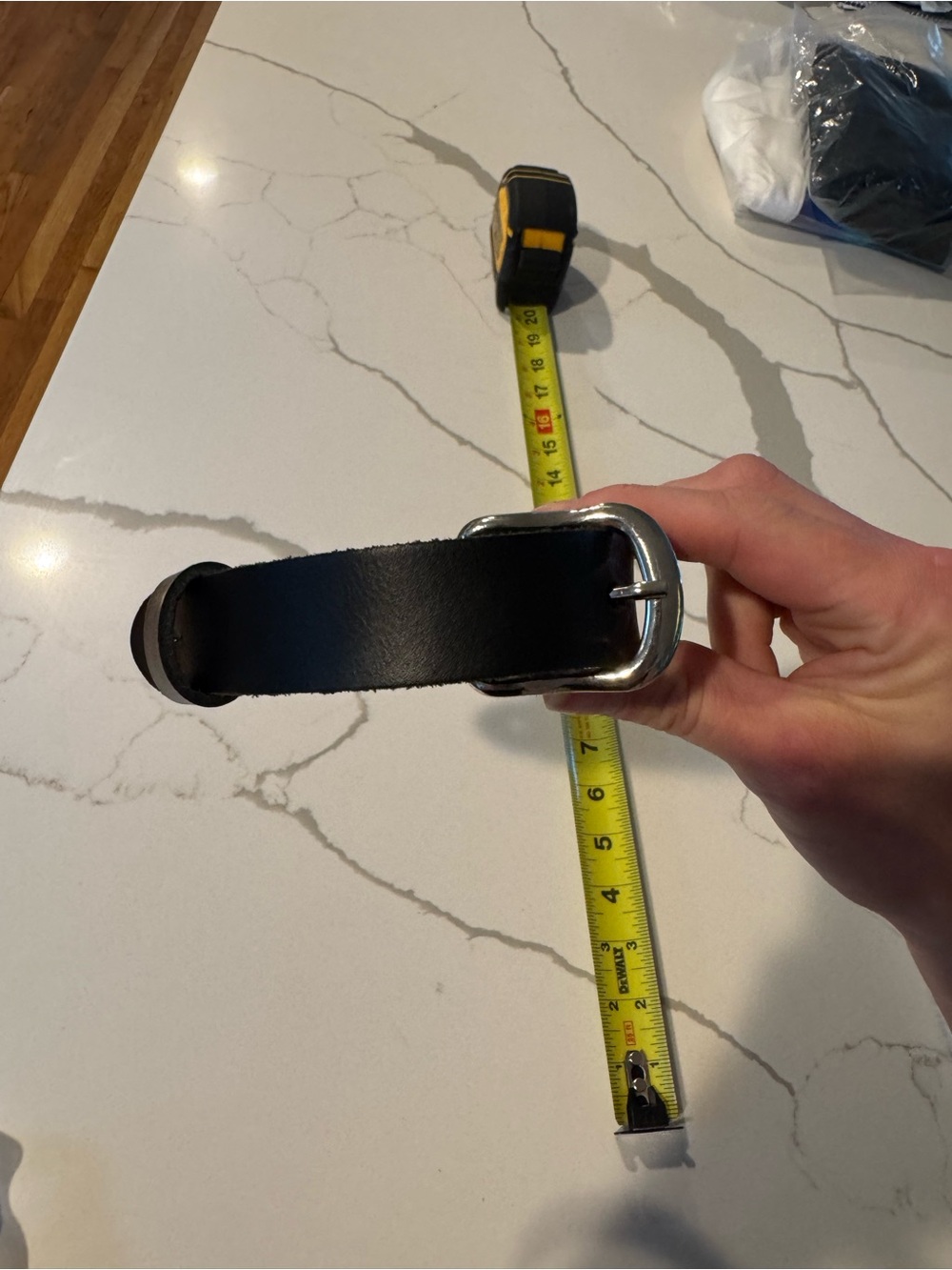 Handmade Black Leather Dog Collar Belt Loop with Silver Buckle